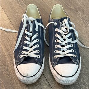 Converse Low-Top Canvas Sneakers in Navy and White